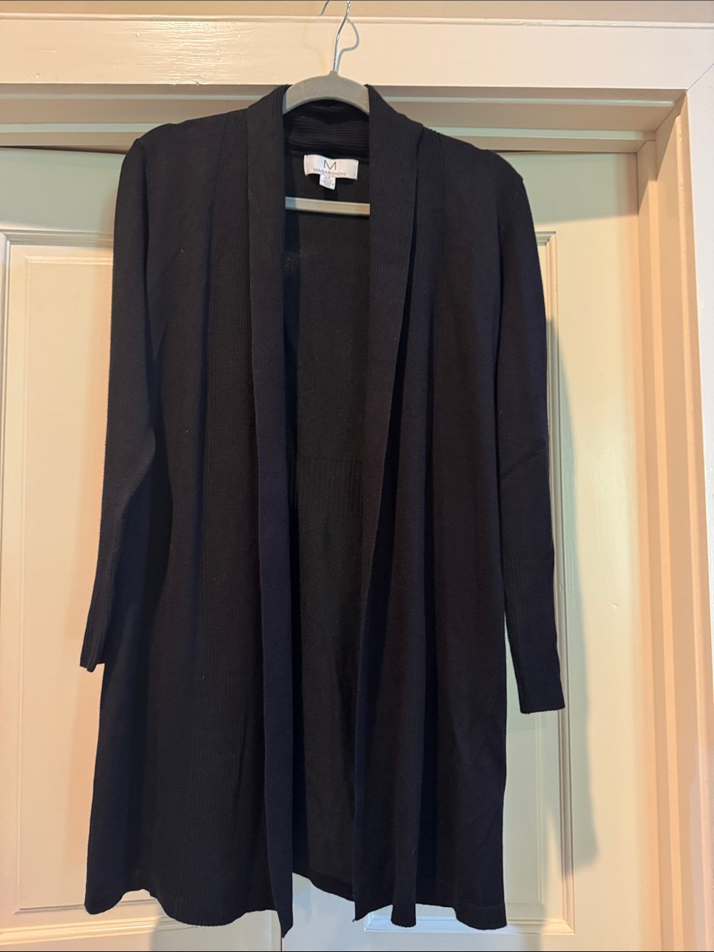 Magaschoni Black Open-Front Longline Cardigan